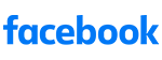 The image is a logo for Facebook, featuring the company s name in white text on a blue background.